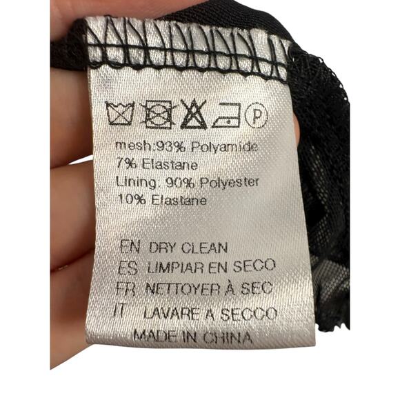 Mother of All Ellie Sheer Mesh Maxi Dress Ruched Sexy Party Evening Black Size M - Picture 7 of 10